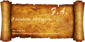 Fazekas Alfonza névjegykártya
